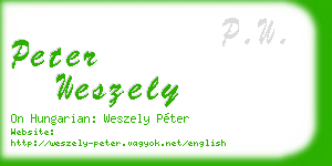 peter weszely business card